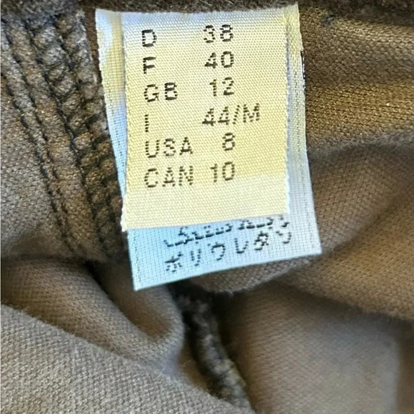 Heich Vintage Dark Brown Velour Straight Leg Asymmetric Waistband Pants Size 8 - Picture 9 of 12